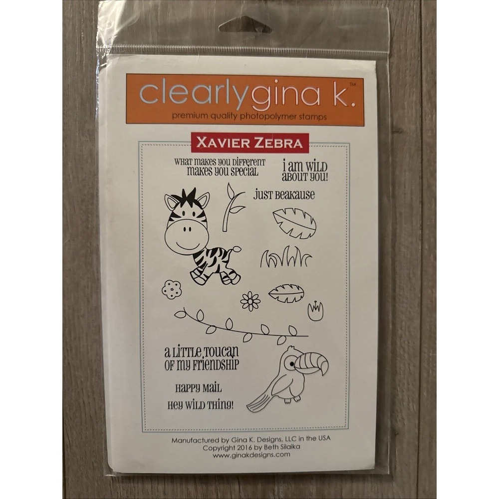 NEW Clearly Gina K. Photopolymer Stamps Xavier Zebra